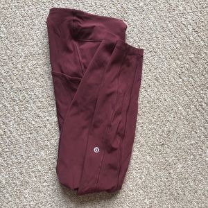 Lululemon Red Wine Burgundy Leggings Size 6